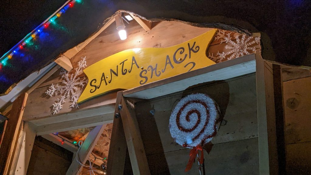 Santa Shack 2 sign, December 23, 2021